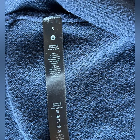 Lot of 2 Lululemon Men’s Merino Wool Blend Cardigans